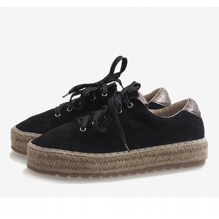 Espadrile dantelate BB01P negre negru 1