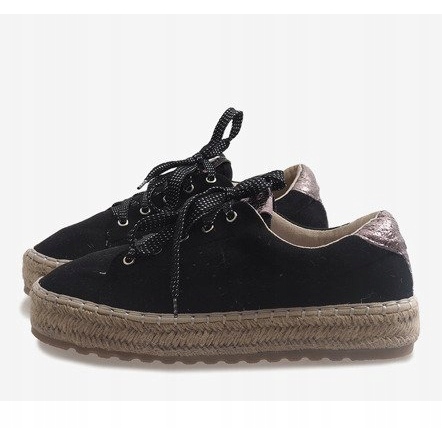 Espadrile dantelate BB01P negre negru 2