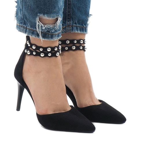 Sandale cu toc înalt negru B-51 1