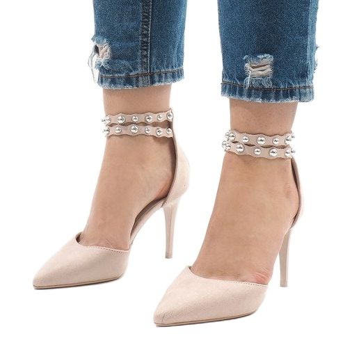 Sandale bej cu toc înalt B-51 1