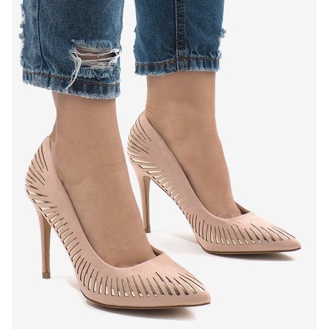 Tocuri clasice din piele de căprioară HYD-A16 roz 2