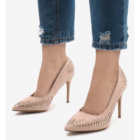 Tocuri clasice din piele de căprioară HYD-A16 roz 1