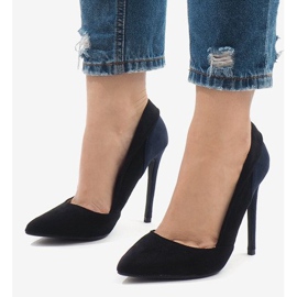 Tocuri clasice din piele de căprioară 95299-35 negru 1