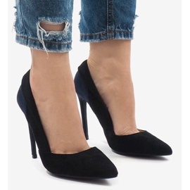 Tocuri clasice din piele de căprioară 95299-35 negru 2