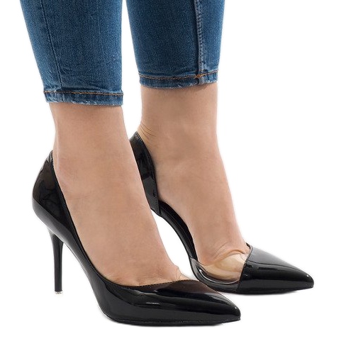 Tocuri asimetrice lăcuite negre GH11541 negru 1