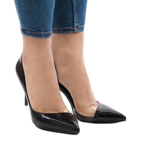 Tocuri asimetrice lăcuite negre GH11541 negru 2