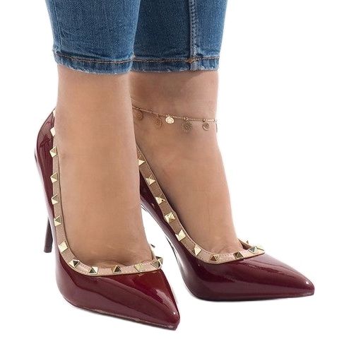 Tocuri lăcuite roșii cu știfturi X-68 roșu 1