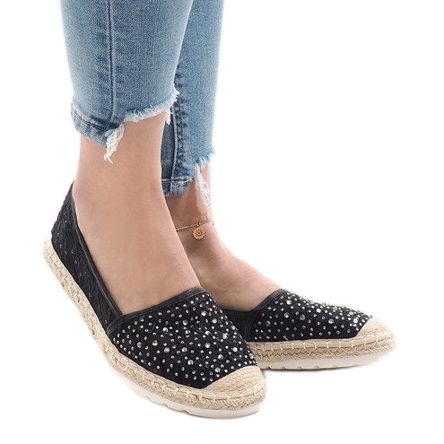 Espadrile negre H6560 negru 1