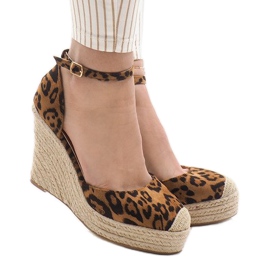 Sandale cu toc leopard espadrile GOM1 multicolor 1