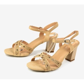 Sandale bej cu toc înalt 62225 1