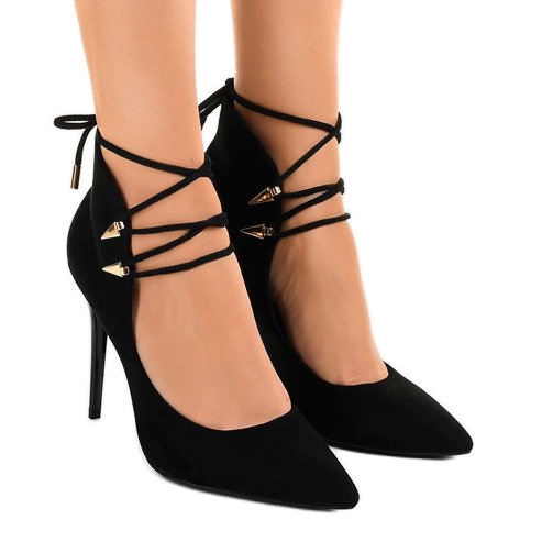 Pompele negre pe un știft legat 6251-P negru 1