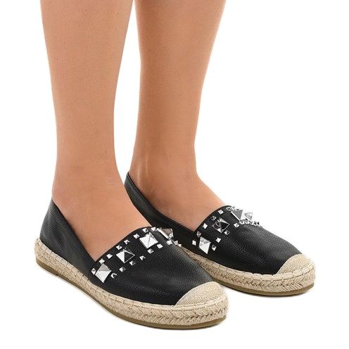 Espadrile negre cu știfturi LX-206 negru 1