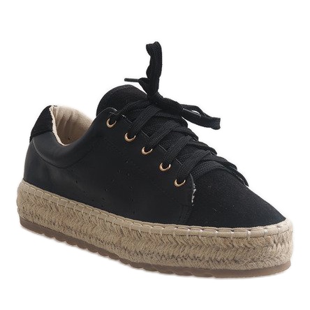 Espadrile dantelate LX-07 negre negru 1