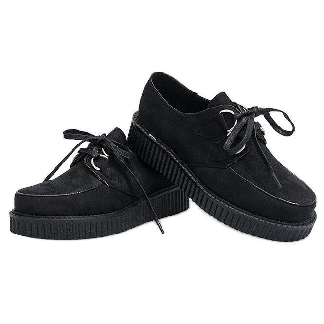 Creepers Boots On The Rose Black Platform negru 1