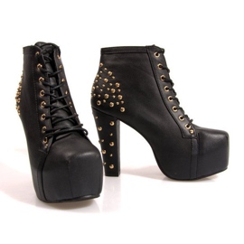 Boots Solid în tocuri K771 Negru 1