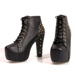 Boots Solid în tocuri K771 Negru 2
