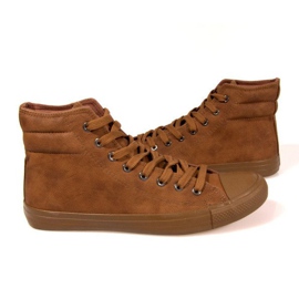 Adidași înalți din piele 202 Camel maro 1