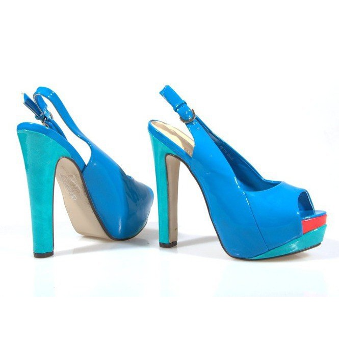 Sandale cu pompă pe platforma albastră A8030 albastru 1