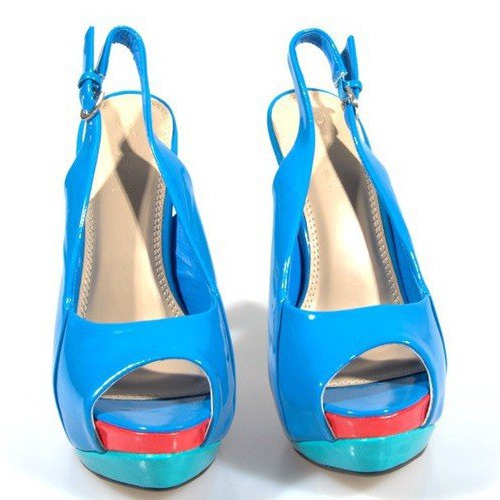 Sandale cu pompă pe platforma albastră A8030 albastru 2