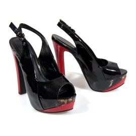 Sandale Pumps pe platformă A8030 Negru 1