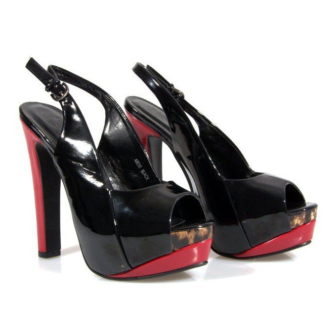 Sandale Pumps pe platformă A8030 Negru 2