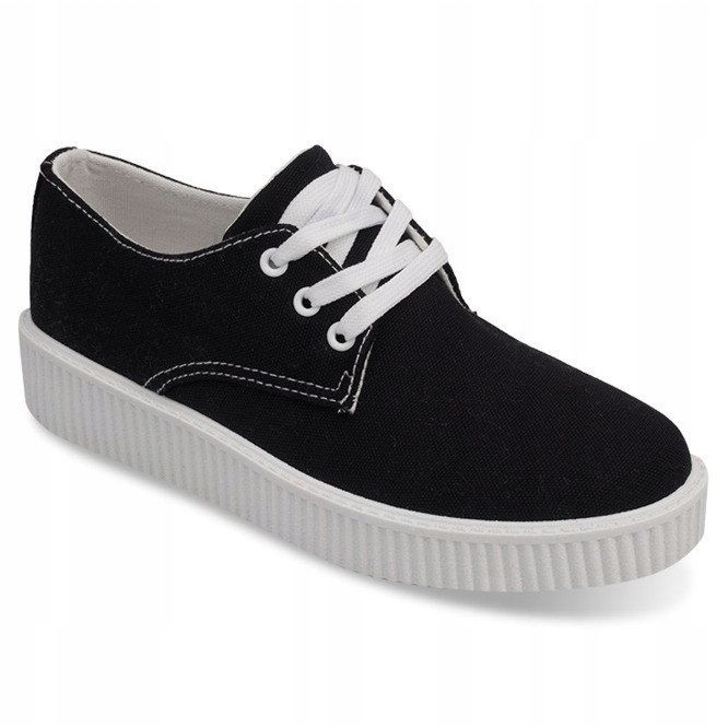 Adidași negri BK-15 cu creepers negri negru 1 Adidași negri BK-15 cu creepers negri negru 1