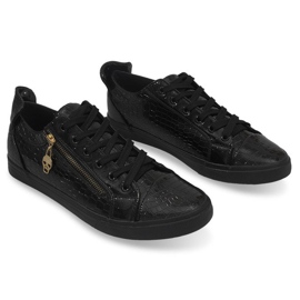 1508 Adidași negri pentru bărbați negru 1