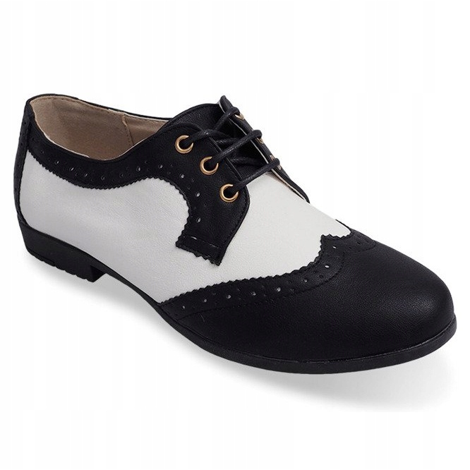 Pantofi Jazz clasici 4D85G Negru alb 1