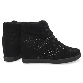 Adidași din piele de căprioară 875 negru 1