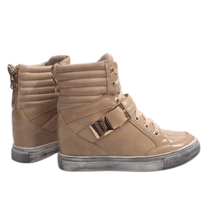 Adidași la modă aurii 7068 de culoare bej 1