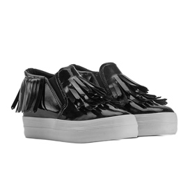 Adidași lăcuți pe pană KB-SQ-077 Negru 1