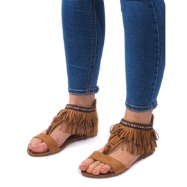 Sandale Boho 8-9 din piele camelă maro 2 Sandale Boho 8-9 din piele camelă maro 2