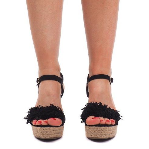 Sandale cu toc Espadrile FY8288 Negru 1