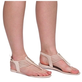 Sandale Meliski Cu Cyrkoniami 001-356 Bej 1 Sandale Meliski Cu Cyrkoniami 001-356 Bej 1