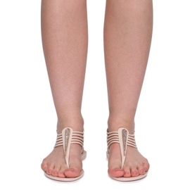 Sandale Meliski Cu Cyrkoniami 001-356 Bej 2 Sandale Meliski Cu Cyrkoniami 001-356 Bej 2