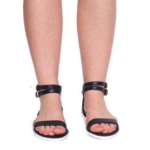 Sandale cu fermoar 50086 Negru 1