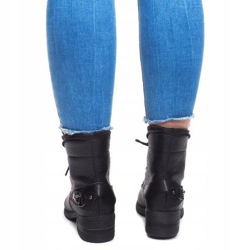 Cizme cu șiret V-7 Negru 2