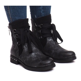 Cizme calde, purtate S113 Negru 2