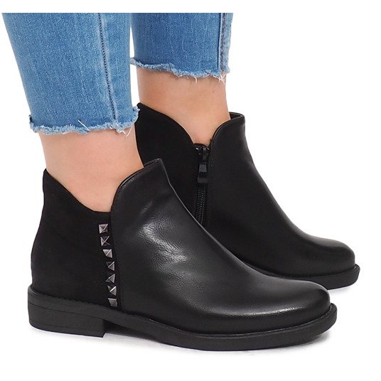 Cizme cu fermoar WW070A Negru 1