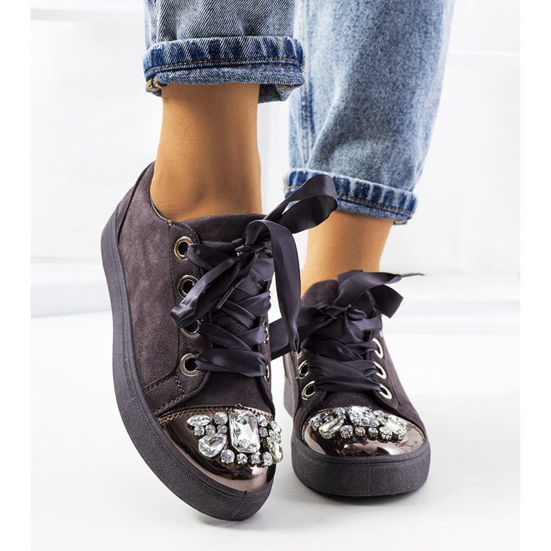 Adidași bogat decorați 6192 Gri 1