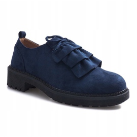 Pantofi Gaia din piele de căprioară bleumarin albastru marin 1