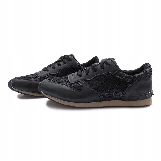 Adidași negri cu dantelă Lou negru 1 Adidași negri cu dantelă Lou negru 1