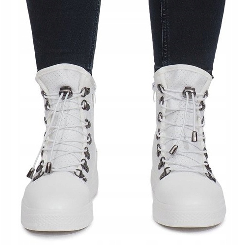 Adidași albi cu deschidere pe pană Mathilde 1