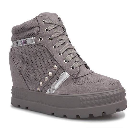 Adidași Maxime din piele de căprioară gri 2