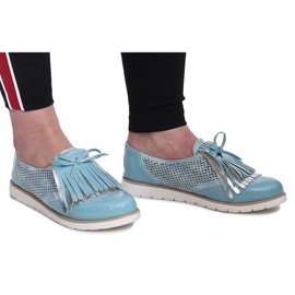 Mocasini ajurati albastri cu franjuri Pamole albastru gri 1 Mocasini ajurati albastri cu franjuri Pamole albastru gri 1