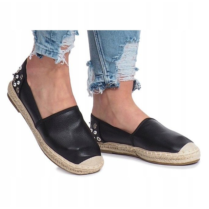 Espadrile negre cu crampoane Dolita negru 1