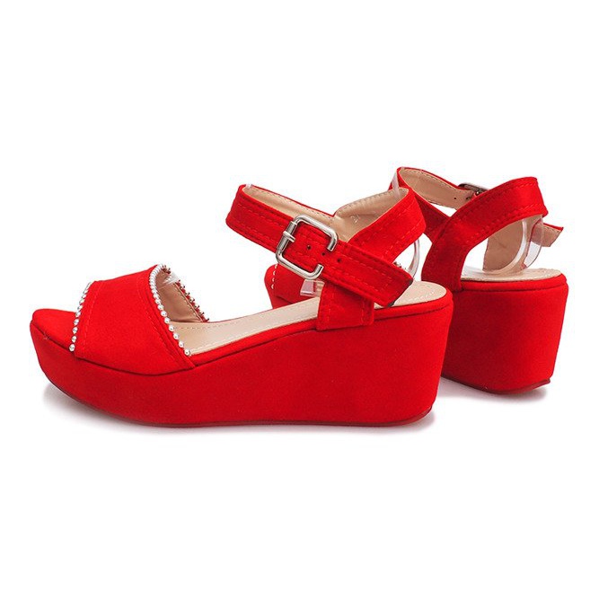 Sandale cu pene roșii Laguna roșu 1