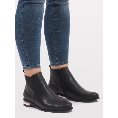 Cizme negre LEI-189 cu perle negru 1
