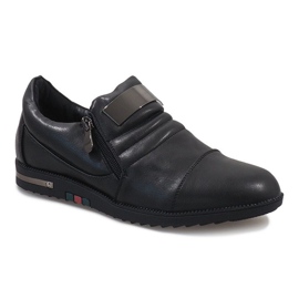Pantofi negri cu fermoar H034 negru 1