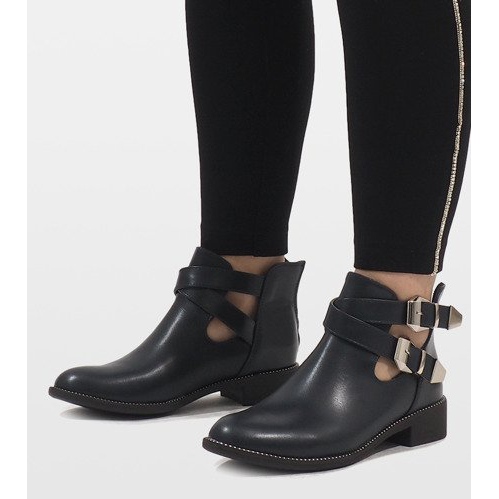 Ideal Shoes Cizme deschise albastru marin Y8157 2